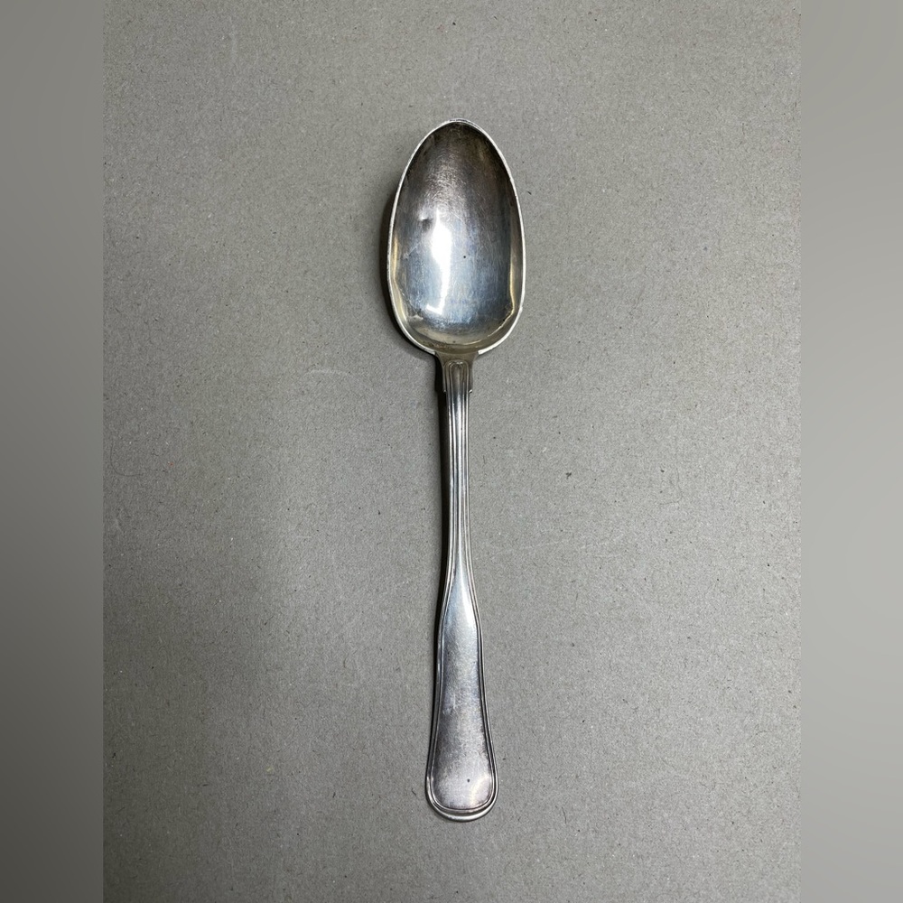 1883 Denmark Silver Serving Spoon Carl S Moinichen Monogram 4/16/1892